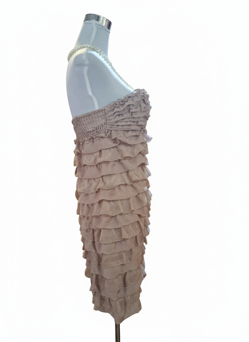 Vestido de Cóctel con Volantes en Cascada y Flor 3D - Imagen 3